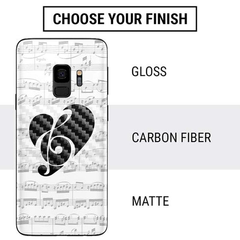 BW Musical Notes Galaxy S9 Skin